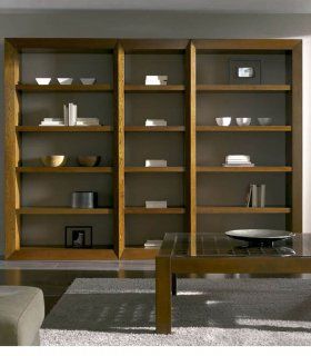 Librería de estilo contemporáneo en nogal Terve