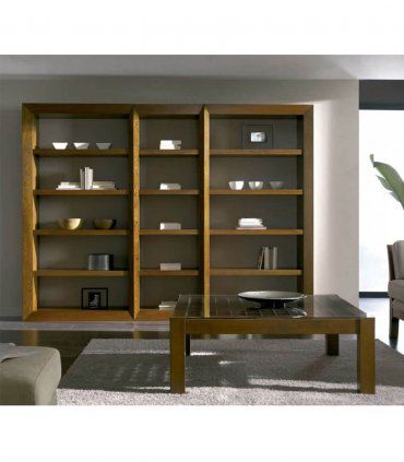 Librería de estilo contemporáneo en nogal Terve