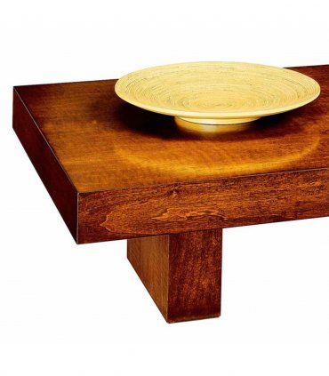 Mesa de centro moderna en nogal Terve, detalle