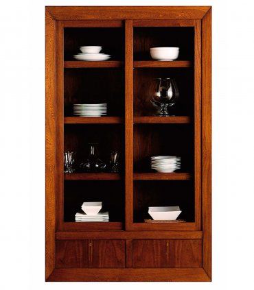Vitrina de estilo contemporáneo en nogal Terve