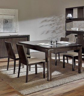 Mesa de comedor moderna de nogal Akita, comedor