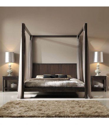 Mesita moderna de nogal 1 cajón Akita, dormitorio