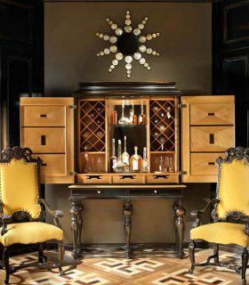 Mueble bar clásico Muscen, abierto