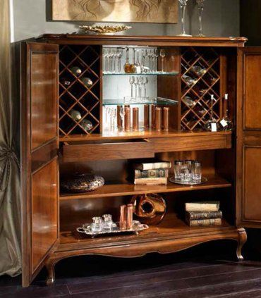 Mueble bar clásico Tirreno, abierto