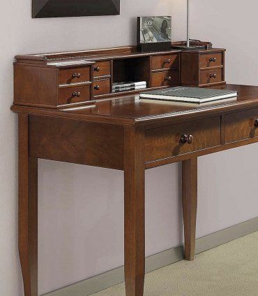 Mesa escritorio clásica de nogal Semal, detalle