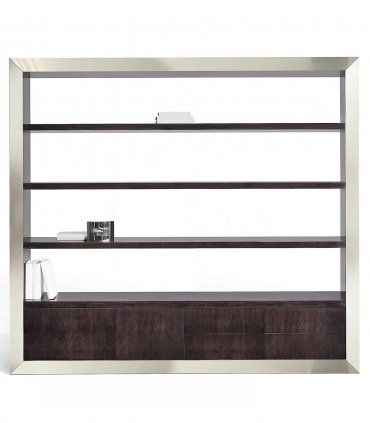 Librería moderna de nogal Atila, grande