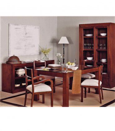 Silla con brazos de nogal Pamel, comedor