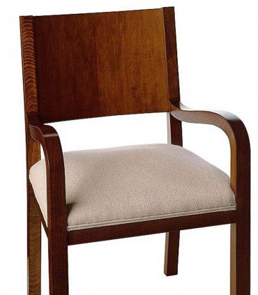 Silla con brazos de nogal Pamel, detalle