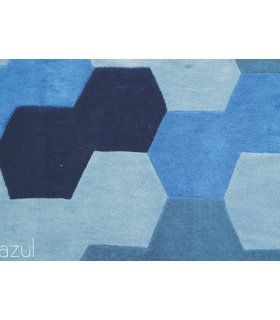 Alfombra Moderna Polígonos Azul
