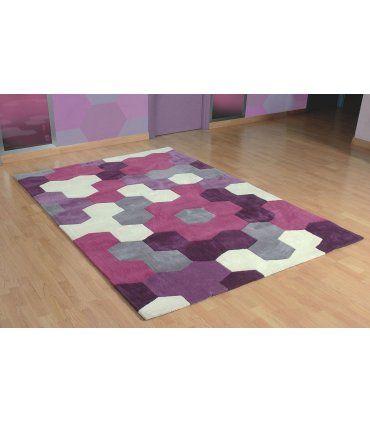 Alfombra Moderna Polígonos Malva de Ámbar Muebles.