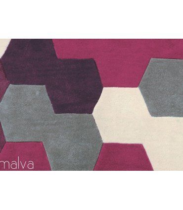 Alfombra Moderna Polígonos Malva