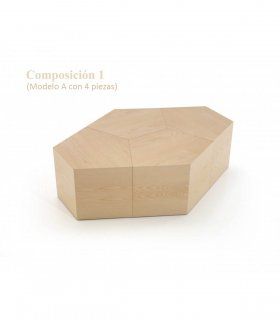 Mesa centro modular multifunción Nicereta, modelo A (4 piezas)