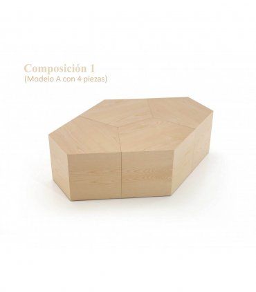 Mesa centro modular multifunción Nicereta, modelo A (4 piezas)