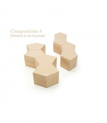 Mesa centro modular multifunción Nicereta, modelo B con 8 piezas