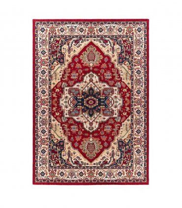 Alfombra clásica de lana 100% Ibai 04 rojo