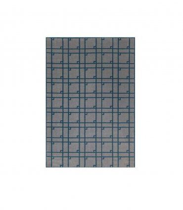 Alfombra moderna de lana 100% Arenal gris-azul