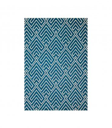 Alfombra moderna geométrica azul