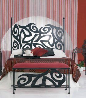 Banqueta pie de cama forja Hojas, dormitorio