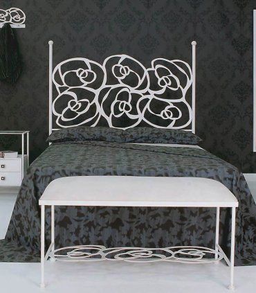 Banqueta forja Rosas, cama