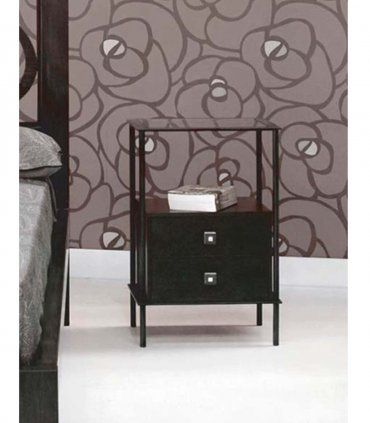 Dormitorio moderno de forja Ondas, mesita