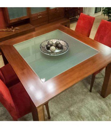 Mesa moderna cuadrada de comedor Esperia, vista