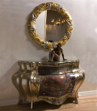 Cómoda panzuda decorada Venezia