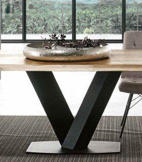Mesa de comedor moderna pata central Goyaa