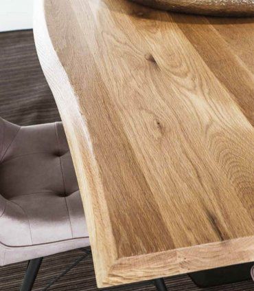 Mesa de comedor moderna pata central Goyaa, detalle