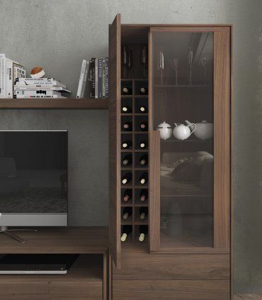 Salón moderno TV Carlen, vitrina