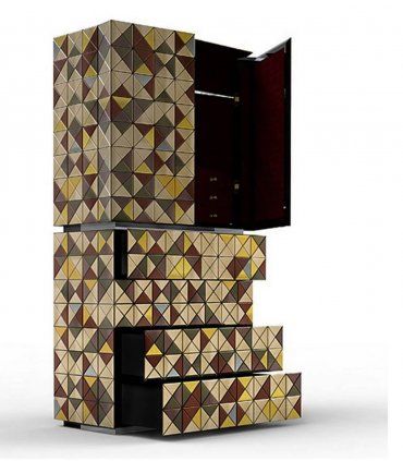 Aparador contenedor Pixel Anodized de Boca Do Lobo, abierto