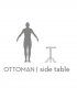 Mesa auxiliar Ottoman de Boca do Lobo, proporción