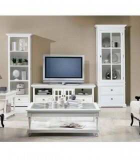 Modular de salón clásica blanca Bari