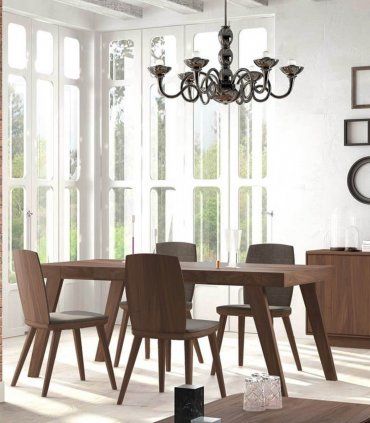 Mesa de comedor extensible Bakeri, nogal