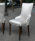 Sillón clásico de comedor Talia, respaldo liso y contrarespaldo claveteado