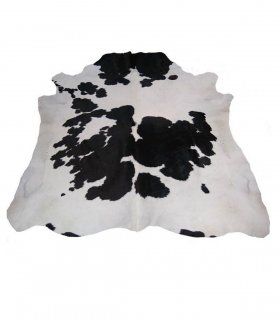 Alfombra Piel Toro Blanco Negro