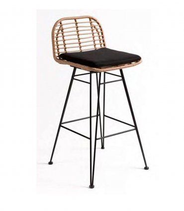 Taburete alto de ratan Wolman