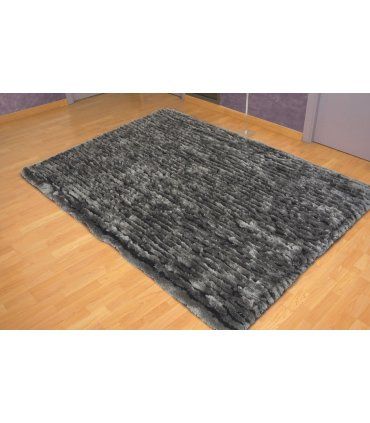 Alfombra Pelo Largo Sahara Gris de Ámbar Muebles