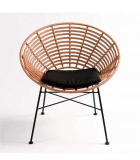 Sillón redondo de ratán Palot
