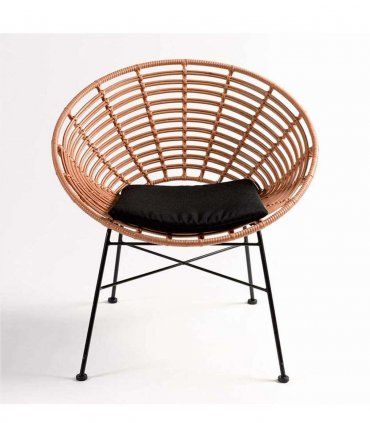 Sillón redondo de ratán Palot