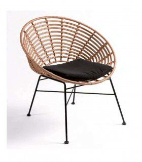 Sillón redondo de ratán Palot