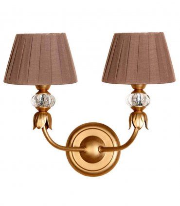 Aplique clásico 2 luces Omaha, oro viejo