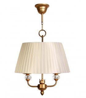 Lámpara colgante clásico 2 luces Omaha, oro viejo