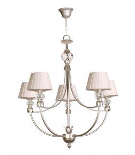 Lámpara clásica 5 luces Omaha, plata