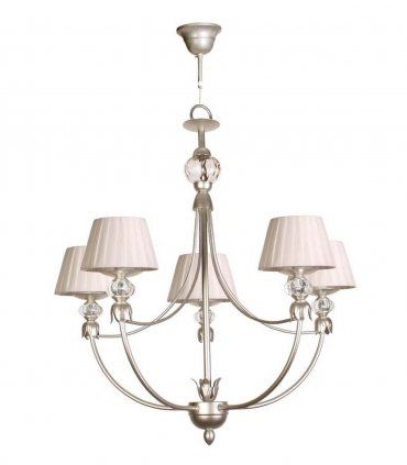 Lámpara clásica 5 luces Omaha, plata