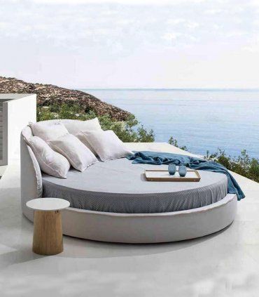 Cama redonda tapizada Kamila