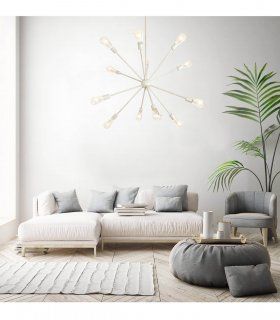 Lámpara de techo Sputnik Mendes grande, ambiente salón