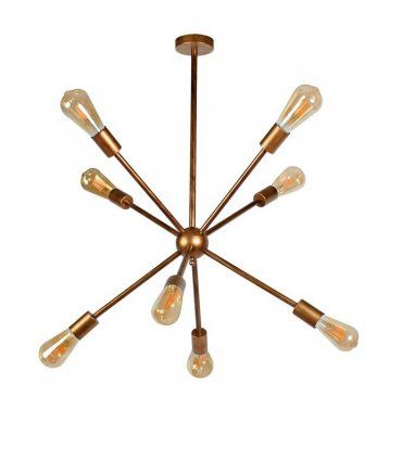 Lámpara Sputnik contemporánea Mendes, oro viejo