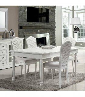 Mesa de comedor clásica blanca Bari
