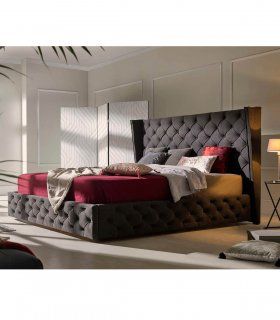 Cama tapizada con arcón Raissa