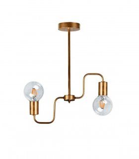 Lámpara de techo 2 luces Curtiz, acabado oro viejo